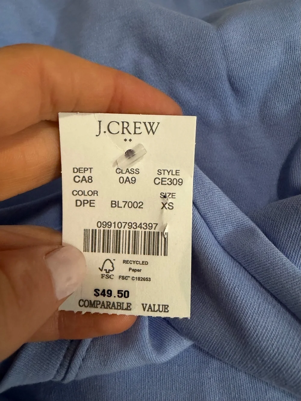 J crew periwinkle Essential crewneck tee